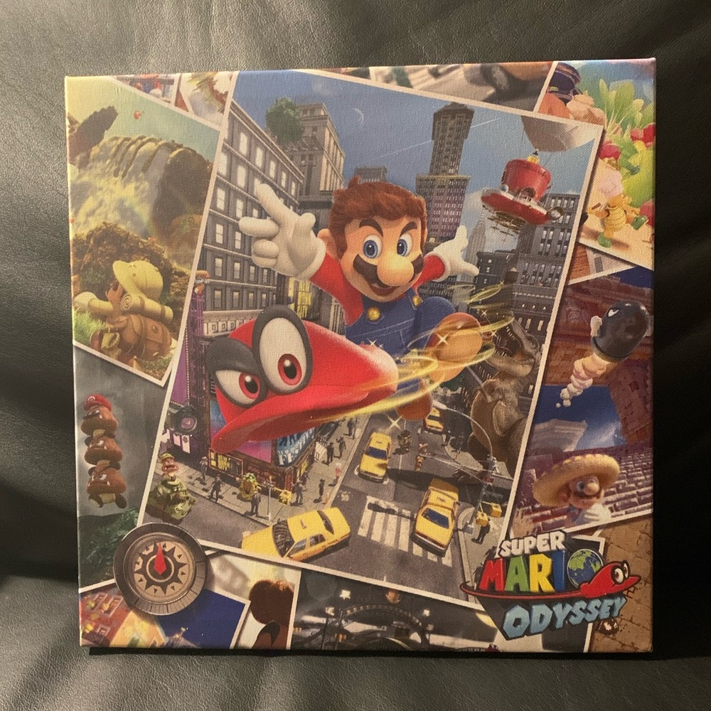 Super Mario Odyssey Canvas Wall Art Print  1’x1’